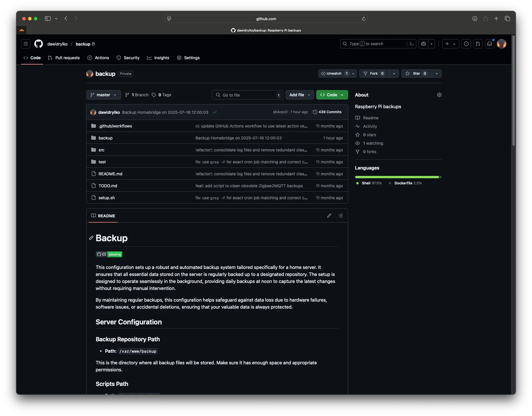 Smart Home backup
