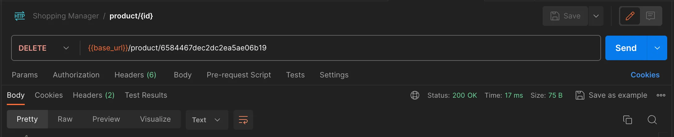 Postman - DELETE method - HTTP
