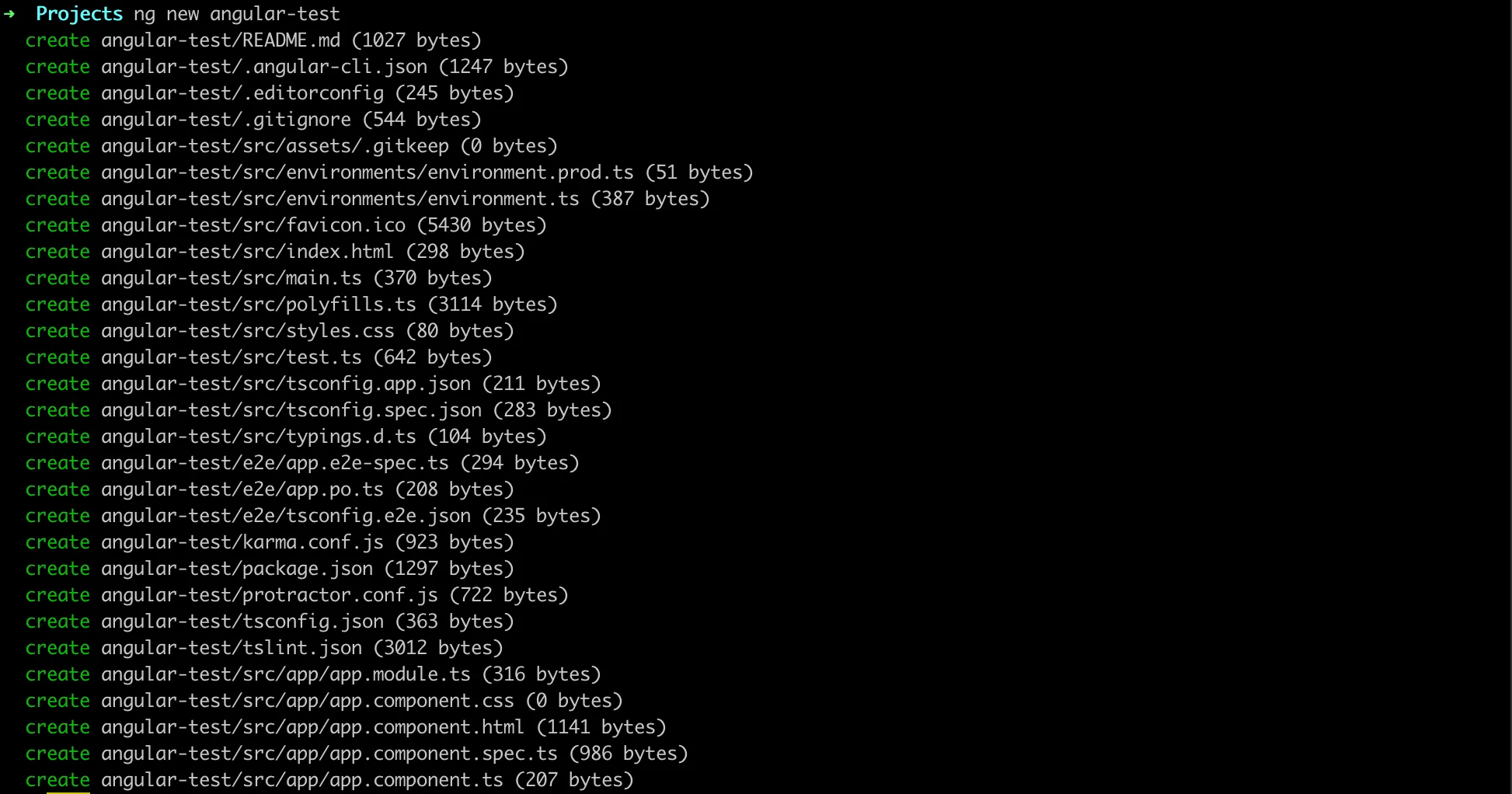 Angular CLI - new project