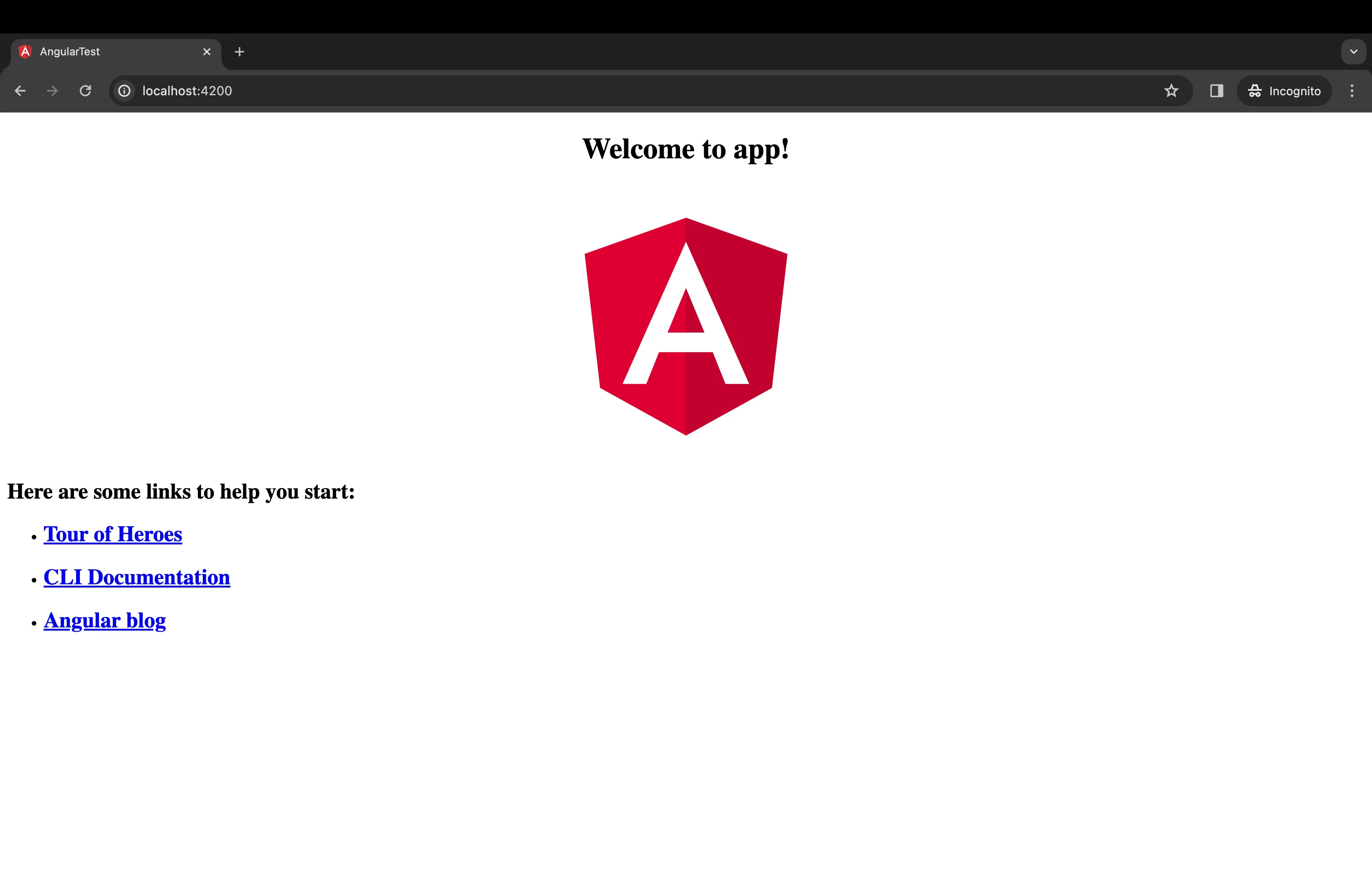 Angular CLI - working app