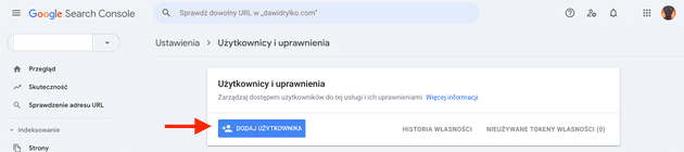 Użytkownicy i uprawnienia - Google Search Console