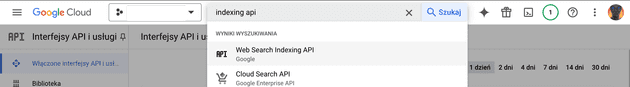 Szukaj Indexing API