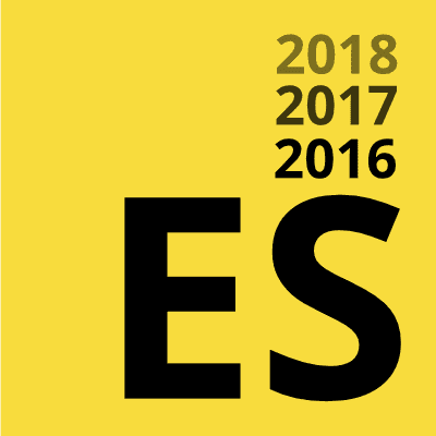 Logo EcmaScript 2016 - ES7 - Standard języka skryptowego JavaScript wprowadzony w roku 2016.