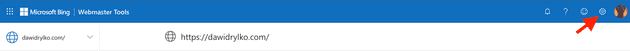 Otworzenie ustawień Microsoft Bing Webmaster Tools